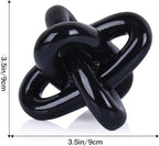 DOVDOV Black Knot Sculpture, Triple Knot Statue, Black Home Decor, Perfect for accenting Rustic-Style Coffee Tables, Living Room TV Stands, Dining Tables, and entryway Shelves.