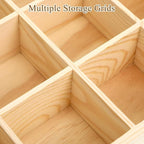 Angoily Socks Organizer Storage Box, Drawer Organizer with 20 Compartments for Underwear and Sundries, Stackable Drawer Container in Original Wooden Color 13.38 X 10.62 X 1.96 in