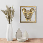 Newinhome Animal Heads Wall Decor (Includes Metal Frame) Resin Animals Sculptures Head Wall Hanging Decoration Gold vintage Wall Sculpture for Living Room Bedroom Office(Rat)