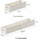 2 Pack Expandable Plastic Storage Boxes, Multi-Purpose Folding Organizer, Drawer Storage Divider For Bedroom, Kitchen And Snack Storage (s)