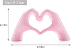 Small Heart Hands Sculpture Decor for Living Room Bedroom Bookshelf Coffe Table and Office Display, Love Finger Statue Modern Aesthetic Home Decor, Unique Gift for Wedding Christmas Birthday (Pink)