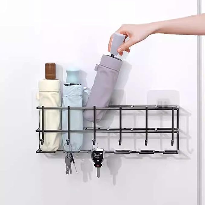 4/6 Compartment Umbrella Stand Wall Mounted Modern Metal Space Saving Umbrella Holder Rack Indoor Umbrella Organizer for Home
