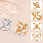 SYWDUDUCLT Scarf Ring for Women's Shawl, Silk Neckerchief, Tshirt, Gold/Sivler, S/M/L, 2 Pcs