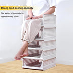 yazi 5 Pack Stackable Closet Storage Box,Closet Shelf Organizer and Storage Plastic Drawer Storage,Wardrobe Organizer Closet Organizers Storage Box for Cupboard Kitchen, Office(5L)