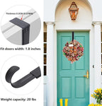 HEYHOUSE Wreath Door Hanger, 2 Pack Adjustable Wreath Hanger for Front Door Decor Halloween Christmas Decorations from 14.9-25", Heavy Duty Metal Over The Door Hooks Organizer 20 lbs Indoor Outdoor