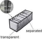 HSLFUAI Bra Organizer for Drawer, 2 Pack Bras Storage Organizer with Compartments, Drawer Organizer for Bras (Gray-6S-2PCS)