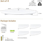 Forbena White Corner Floating Shelves for Wall Set of 4, Rounded Corner Shelves Wall Mounted for Kids Bedroom Books, Cute Wood Hanging Corner Shelf for Bathroom Decor, Living Room, Small Spaces