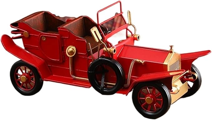Mini Cars Replica Retro Nostalgic Iron Classic Car Ornaments Home Living Room TV Cabinet Car Model Desktop Decorations Race Car Birthday Party Decorations(Red)