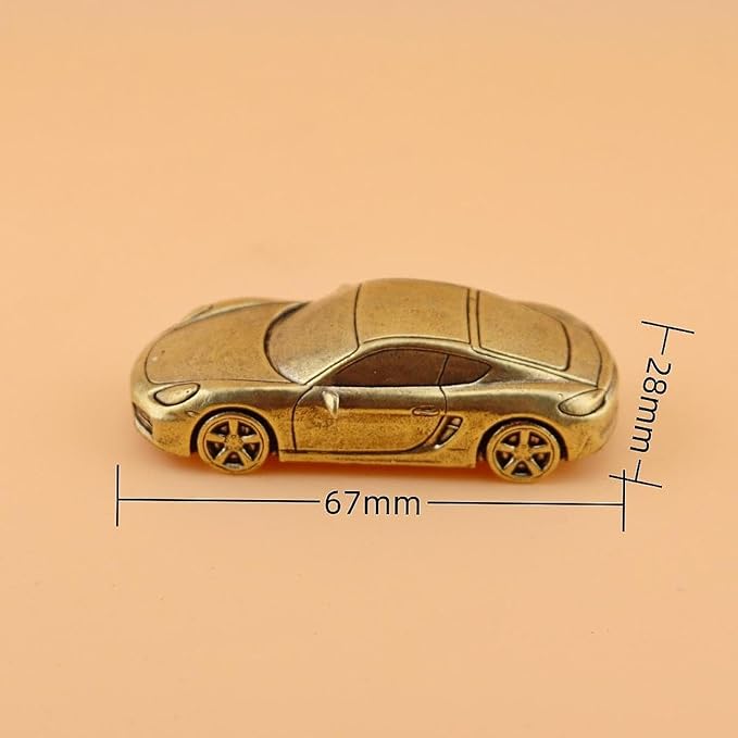 Car Statue Brass Figurine Micro Landscape Study Decoration for Living Room