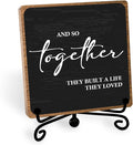 Home Wooden Decor Sign, Farmhouse Plaque with Stand, Warmth Housewarming Gifts for Women Men Family, Table Desk Cubicles Accessories for Living Room Bedroom Home Decorations