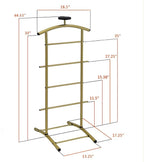 Kings Brand Furniture - Menros Metal Suit Valet Stand, Clothes Rack (Gold)