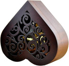 WESTONETEK Heart Shaped Vintage Wood Carved Mechanism Musical Box Wind Up Music Box Gift for Christmas/Birthday/Valentine's Day, Melody Happy Birthday to You