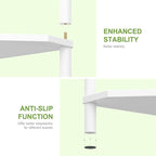 Wisuce Corner Shelf Stand - 5 Tier White Bamboo Small Corner Bookshelf for Office Kitchen Bedroom Plant Stand Living Room Decor Small Space