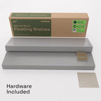 BAOBAB WORKSHOP Wood Floating Shelves for Wall - Rustic Shelf 24 inch - Grey Bathroom Shelves - Solid Wood Shelves for Wall for Bedroom Kitchen Living Room - Gray Shelves - 24 x 6.7 Inch, Set of 2