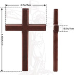 XIPENGKEJI Christian Wooden Cross Wall Hand Held Prayer Crosses Small Wooden Cross with for Decor Christian Gift 4.7 inch with Velvet Bag