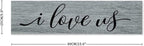 Rustic Wood Sign I Love Us Inspirational Quote Distressed Look Decorative Wooden Sign Vintage Wall Hanging Art Plaque Wall Decoration Home Decor for Farmhouse Room Door Porch Family Sign