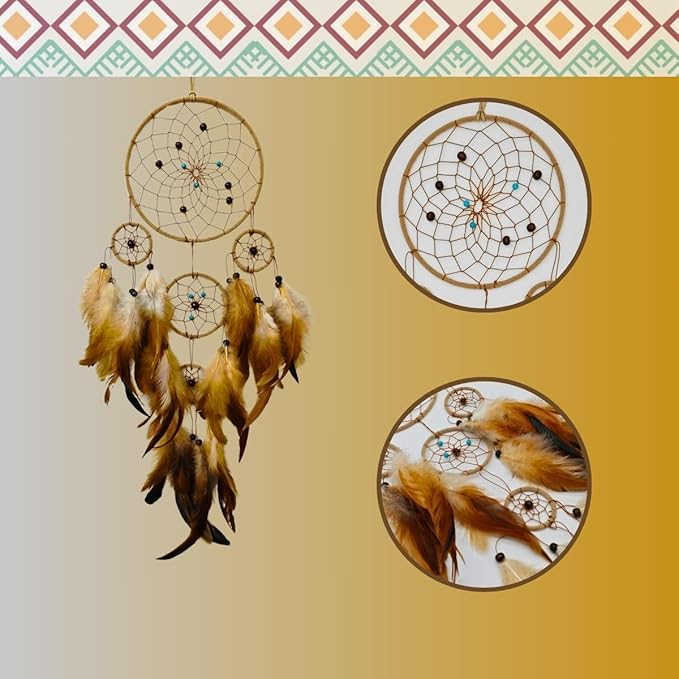 Dream Catchers for Adults Original Dream Catcher Wall Decor for Bedroom Boho Hanging Ornament with Natural Feathers for Living Room Large