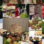 Decorative Balls for Centerpiece Bowls, 18pcs Fake Moss Balls + Wicker Rattan Balls Set Vase Bowl Filler for Home Garden Wedding Party Decor (Fresh Green + Rustic Brown)