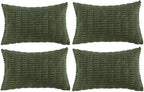 Fancy Homi 4 Packs Decorative Throw Pillow Covers for Living Room Couch Bed, Modern Farmhouse Boho Home Décor Accent Cushion Case, 24" x 12", Olive Green