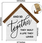 And So Together They Built a Life They Loved House Shaped Wood Sign, Family Sign Love Decor, Farmhouse Living Room Bedroom Home Decor