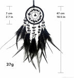 Mini Dream Catcher for Car Rear View Mirror Accessories,Handmade Small Dream Catchers Boho Car Charm Interior Decor（Black）
