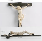 DevotedWalls 10" H Catholic Realistic Crucifix for Wall,Realistic Jesus Chirst Cross for Church,Chapels and Home Table,Altar Cross,Domestic Altar,Catholic Gift, Religious Gift,Lifelike Crucifixion Christ Wound for Meditation (Black and White)
