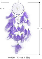 Purple Dream Catcher, Dreamcatcher for Girls,Handmade Feather Mobile Wall Decor Hanging for Girl Women Bedroom Dorm Room Decorations Home Ornament Birthday Festival Craft Gift