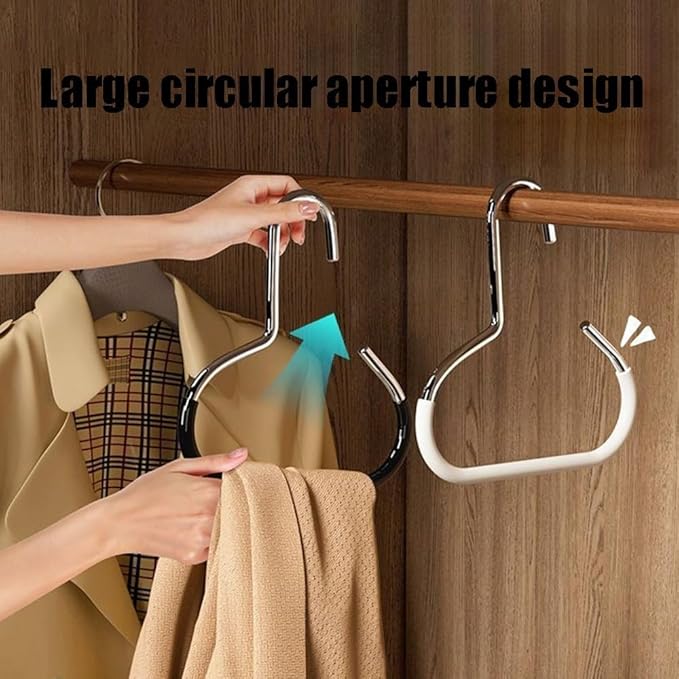 Durable Steel Hangers: Maximize Closet Space with Versatile Storage, Non-Slip Stainless Steel Clothes Rack Organizer for Hats, Ties, Scarves, Clothes (2, Black)