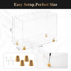 Acrylic Magazine Holder,Magazine Rack Floor,Crystal Clear Stylish Organizer with Luxe Gold Metal Feet and Wave Edge Design Space Saving Storage for Books Newspapers Office Supplies,Home Office