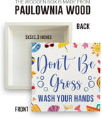 Wash Your Hands Sign Bathroom Decor Summer Bathroom Decor Don'T Be Gross Summer Decorations Wooden Box Sign for Home Office Farmhouse Table Shelf