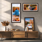 KTKDE 15x23 Picture Frame,Poster Frame Display Pictures 13 x 19 with Mat or 15x23 Without, Tempered Glass, 23 by 15 Walnut Wooden Frame Wall Gallery Photo Frame best gift