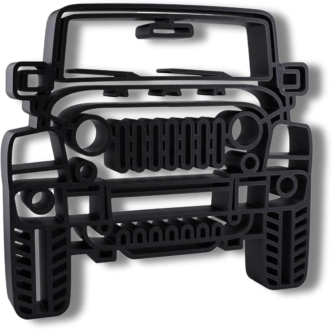 Jeep Wrangler Sculpture - Minimalist Decorative Accent for Off - Road Enthusiasts & Modern Home Decor | Collectible Design (Jeep Wrangler Front View Matte Black)