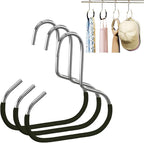 Durable Steel Hangers: Maximize Closet Space with Versatile Storage, Non-Slip Stainless Steel Clothes Rack Organizer for Hats, Ties, Scarves, Clothes (3, Black)