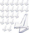 Bonsicoky 20 Pack Mini Clear Acrylic Easel Display Stands - Durable Display Holders for Coins, Card, Medals, and Collectibles - 1.4 Inch Tall