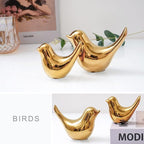 Notakia Gold Home Decor Small Birds Statues Modern Style Decorative Ornaments for Living Room Decor, Bedroom, Office Desktop, Cabinets (2Pcs Gold Birds)