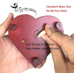 Pursuestar Beauty and The Beast Music Box, Heart Shaped Vintage Wood Mechanism Wind Up Musical Box Gift for Birthday Valentine