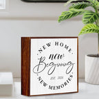 Home Sweet Home Sign 2026 Housewarming Gifts Housewarming Party Decorations Wooden Box Sign Plaque for Living Room Bathroom Bedroom Shelf Desk Decor