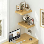 Vivelove 12 Inch Deep Floating Shelves 16 inch Long, Over Toilet Shelf with Invisible Brackets, for Bedroom Bathroom Living Room Kitchen Office, Rustic Farmhouse Decor, 15.7X12X1.5 Set of 2, Oak