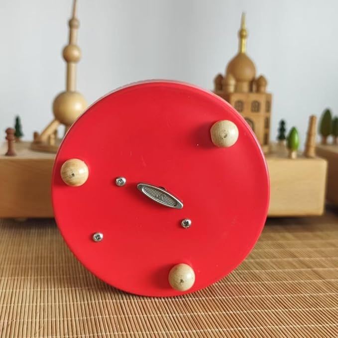 Natural Solid Wood Handcrafted Beech Wooden, Musical FigureTotoro/Carousel/Fairy/Ballerina Figurine,Rotating Hand Crank Mechanism Music Box,Musical Decorations (Nutcracker)