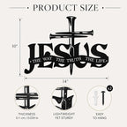 EDCIJB Jesus Cross Metal Wall Decor Christian Wall Art for Home Religious Cross Decoration Living Room Bedroom Prayer Room The Way The Truth The Life Christ Inspired Christian Gift for Family Friends