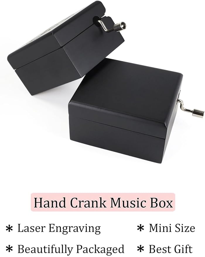 ROSIKING Black Wooden Music Box Classical Musical Boxes Christmas Birthday Valentine's Day Gifts for Lover Boy Girl friend Plays Toreador