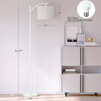 SUNMORY Arc Floor Lamp, Modern Floor Lamp with 9W 3 Color Temperatures Bulb, Metal Standing Lamps with Adjustable Hanging Lampshade, Tall Floor Lamps for Living Room, Bedroom, Office