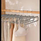 Velvet Pants Hangers with Non Slip Bar, 20 Pack Felt Slack/Trouser Hangers for Closet, Slim Space Saving Closet Perchas Terciopelo 360° Swivel Hook for Tank Top, Bra, Shorts, Jeans, Towel (Grey)