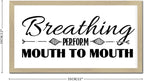 Chic Style Encouragement Quote Hanging Wall Sign with Bible Quotes Breathing Perform Mouth to Mouth Beige Frame Wooden Plaque for Washroom Farmhouse Cottage Porch Wall Decor Housewarming Gift 12x22in