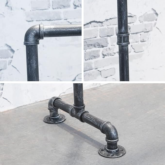 Industrial Pipe Clothing Rack 59in,Clothes Racks for Hanging Clothes,Heavy Duty Display Garment Rack