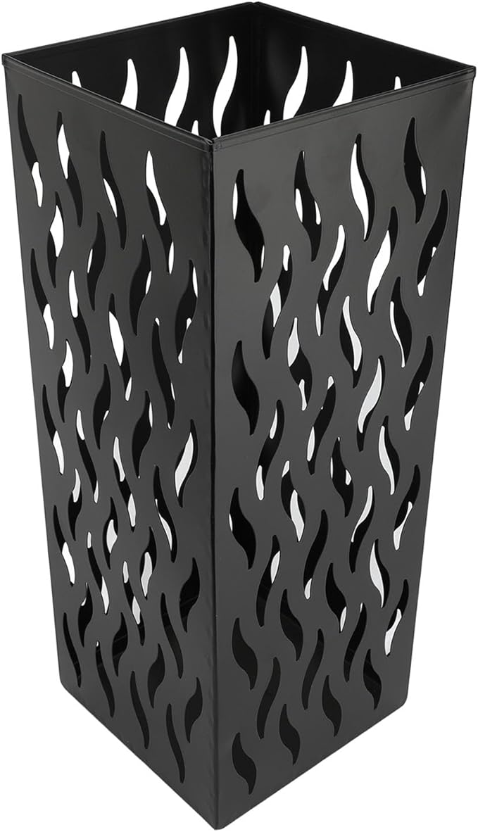 Metal Umbrella Holder, Square Umbrella Stand Rack for Entryway, 6.3" x 6.3" x 16.5" (Black)