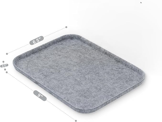 Welaxy Felt tray Lid for Storage Bins Drawer Organizer bin cap of box for junk stuff stationery makeup jewelry closet bathroom minimalist lifestyle (Gray Lid, S)