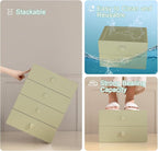 Underwear Organizer Drawer, 10 Cells Plastic Panties Drawer, Stackable Closet Organizer, Storage Box for Bras, Socks, Snacks, Green