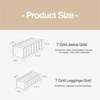Wardrobe Clothes Organizer 7 Grids Portable Closet Organizer Mesh Separation Storage Box Foldable Closet Drawer Organizer for Underwear Socks Scarves Leggings (Grey, 4 Leggings Grid)