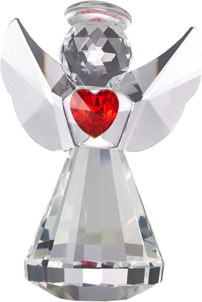 Crystal Guardian Angel Figurine Decoration, Glass Guardian Angel Statue Christmas Birthday Gifts for Girl Women Girlfriend Daughter, Art Collectible Figurines Home Decor (Angel -Clear)